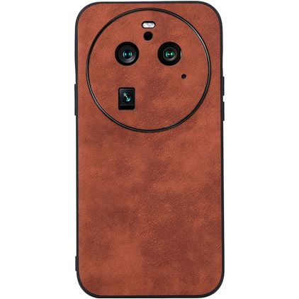 Mobigear Fabric Coque OPPO Find X6 Pro Coque arrière Rigide - Marron