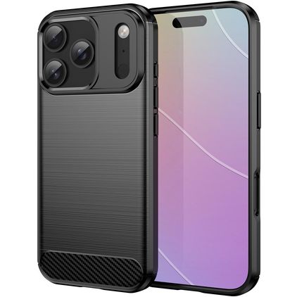 Mobigear Brushed Slim Coque iPhone 18 Pro Coque arrière en TPU Souple - Noir