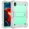 Mobigear ShieldStand Coque iPad Mini 7 (2024) Coque arrière en Plastique rigide,Silicone + Porte-crayon + Support Amovible - Gris / Turquoise