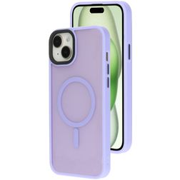Mobiparts Hardcover iPhone 15 Plus MagSafe Plastique rigide Coque arrière - Satin Lila