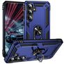 Mobigear Armor ring Coque Samsung Galaxy S25 FE Coque arrière Rigide Anti-Chocs avec Anneau-Support - Bleu