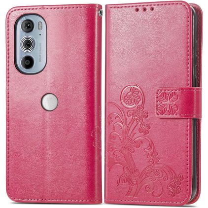 Mobigear Clover Housse Motorola Edge 30 Pro Etui Porte-Monnaie - Magenta