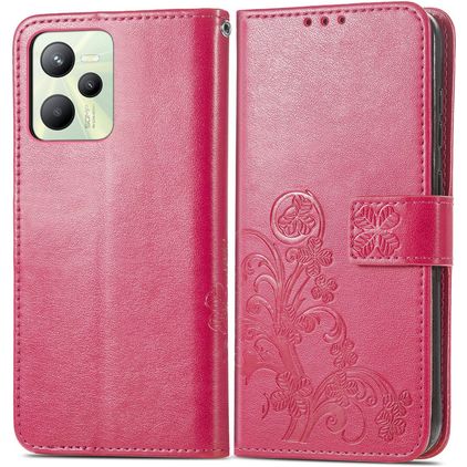 Mobigear Clover Housse Realme C35 Etui Porte-Monnaie - Magenta