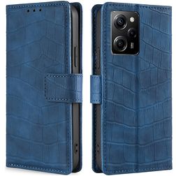 Mobigear Croco POCO X5 Pro Étui Portefeuille - Bleu