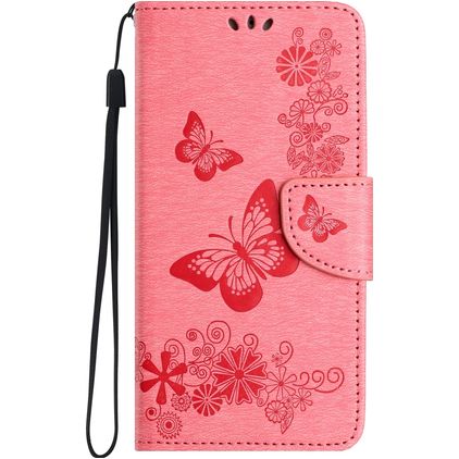 Mobigear Butterfly Housse Samsung Galaxy A35 Etui Porte-Monnaie - Rose