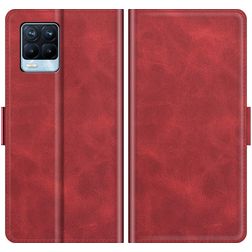 Mobigear Slim Magnet Housse Realme 8 Etui Porte-Monnaie - Rouge