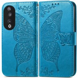 Mobigear Butterfly Housse HONOR 90 Etui Porte-Monnaie - Bleu