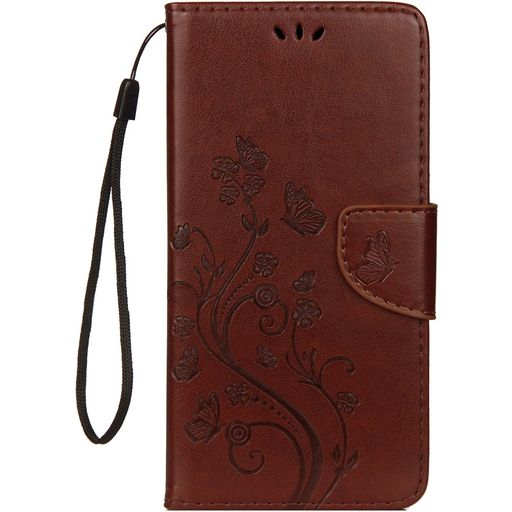 Mobigear Flowers Housse iPhone XS Max Etui Porte-Monnaie - Marron