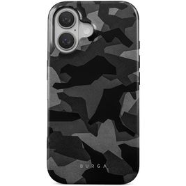 Burga Tough Coque iPhone 16 Coque arrière Rigide Anti-Chocs - Night Black Camo