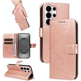 Mobigear Butterfly Housse Samsung Galaxy S26 Ultra Etui Porte-Monnaie - Rose doré