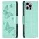 Mobigear Butterfly Housse iPhone 15 Pro Max Etui Porte-Monnaie - Vert