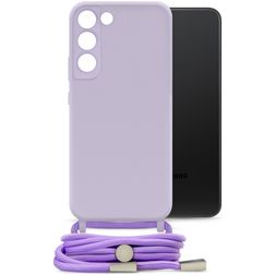 Mobilize Lanyard Gelly Samsung Galaxy S22 Coque avec cordon en TPU Souple - Pastel Purple