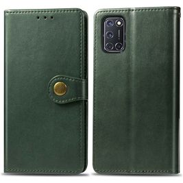 Mobigear Snap Button Housse OPPO A52 Etui Porte-Monnaie - Vert