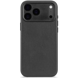 Decoded Coque iPhone 17 Pro Coque arrière en Cuir Véritable Anti-Chocs - Noir
