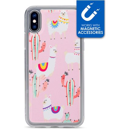 My Style Magneta Coque iPhone XS Coque arrière en TPU Souple - Pink Alpaca