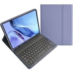 Mobigear Keys Coque iPad 11 (2025) Etui Clavier Bluetooth QWERTY + Porte-crayon - Violet