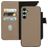 Mobiparts Samsung Galaxy A34 Coque Cuir véritable Étui 2en1 avec coque amovible Portefeuille - Taupe