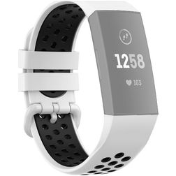 Mobigear Sport Plus Buckle Bracelet Silicone Fitbit Charge 4 Fermeture boucle ardillon - Blanc / Bleu