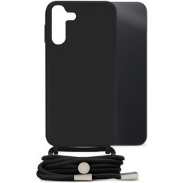 Mobilize Lanyard Gelly Samsung Galaxy A14 Coque avec cordon en TPU Souple - Noir