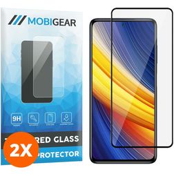 Mobigear Premium POCO X3 Pro Verre trempé Protection d'écran - Compatible Coque - Noir (Lot de 2)