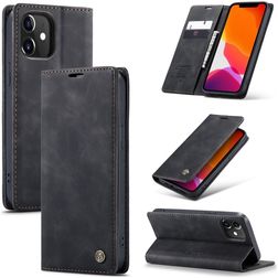 Caseme 013 Housse iPhone 12 Etui Porte-Monnaie - Noir