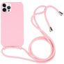 Mobigear Lanyard iPhone 16 Pro Coque avec cordon en Silicone - Rose