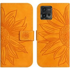 Mobigear Sunflower Housse Motorola Moto G72 Etui Porte-Monnaie - Cognac