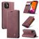 Caseme 013 Housse iPhone 12 Mini Etui Porte-Monnaie - Rouge