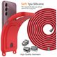 Mobigear Lanyard Card Samsung Galaxy A16 Coque avec cordon en Silicone et Porte-Cartes - Rouge