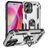 Mobigear Armor Ring Coque iPhone 16 Coque arrière Rigide Anti-Chocs avec Anneau-Support - Argent