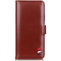 Mobigear Stripe iPhone 12 Pro Max Étui Portefeuille - Marron