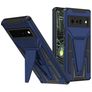 Mobigear Armor Stand Coque Google Pixel 6 Pro Coque arrière Rigide Anti-Chocs avec Support Amovible - Bleu