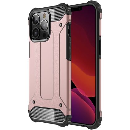Mobigear Outdoor Coque iPhone 13 Pro Coque arrière Rigide Anti-Chocs - Rose doré