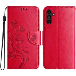 Mobigear Flowers Housse Samsung Galaxy A56 Etui Porte-Monnaie - Rouge