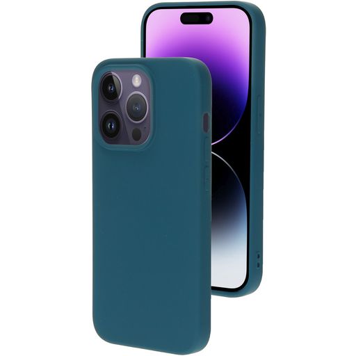 Mobiparts Coque iPhone 14 Pro Coque arrière en Silicone - Blueberry Blue