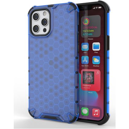 Mobigear Honeycomb Coque iPhone 13 Mini Coque arrière Rigide Anti-Chocs - Bleu