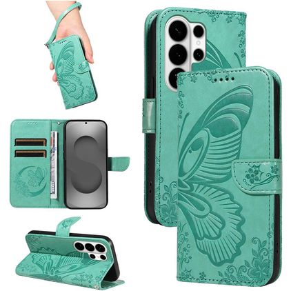 Mobigear Butterfly Samsung Galaxy S26 Ultra Étui Portefeuille - Vert