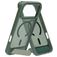 Mobiparts Hardcover Coque iPhone 18 Pro Max MagSafe Coque arrière Rigide avec Support Amovible - Satin Green