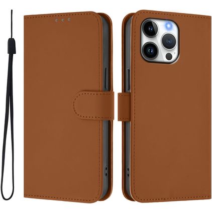 Mobigear Urban Wallet Housse iPhone 16 Pro Max Etui Porte-Monnaie - Marron