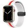 Mobigear Stripe Mag Bracelet Silicone Apple Watch Fermeture magnétique - 42/41/40/38 mm - Blanc / Rouge