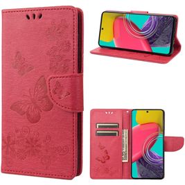 Mobigear Butterfly Housse Samsung Galaxy M53 Etui Porte-Monnaie - Rouge