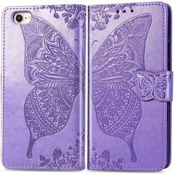 Mobigear Butterfly Housse iPhone 17e Etui Porte-Monnaie - Violet