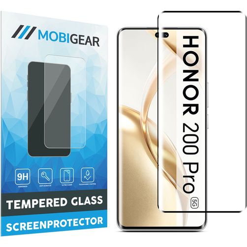 Mobigear Premium HONOR 200 Pro Verre trempé Protection d'écran - Compatible Coque - Noir
