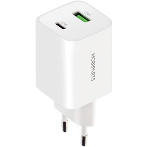 Mobiparts GaN - Double USB / USB-C Chargeur Power Delivery 45W - Blanc