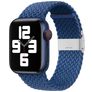 Mobigear Braided Bracelet Nylon pour Apple Watch Fermeture à pince - 49/46/45/44 mm - Bleu foncé