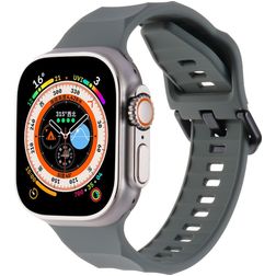 Mobigear Ripple Bracelet Silicone Apple Watch Fermeture boucle ardillon - 49/46/45/44 mm - Gris