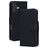 Mobiparts Wallet Housse iPhone 17 Etui en Cuir Véritable Porte-Monnaie - Noir