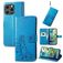 Mobigear Clover Housse iPhone 15 Pro Etui Porte-Monnaie - Bleu