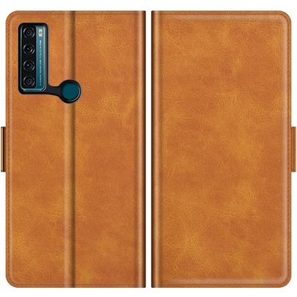 Mobigear Slim Magnet Housse TCL 20 SE Etui Porte-Monnaie - Marron