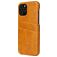 Fierre Shann Premium Card Coque iPhone 12 Mini Coque arrière avec Porte-Cartes - Cognac
